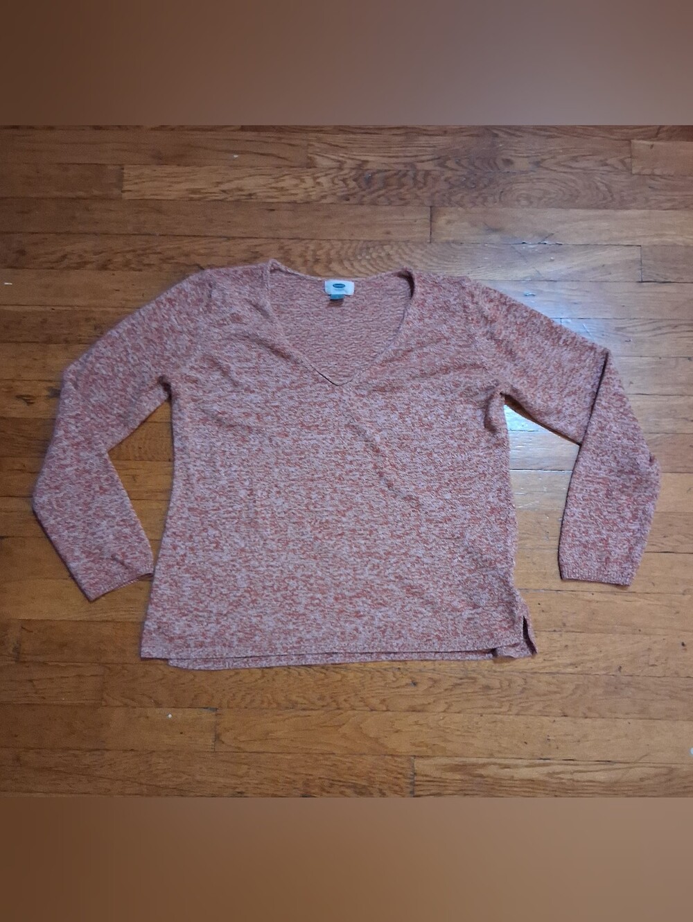 Old Navy Rust-Marled V-Neck Sweater Top